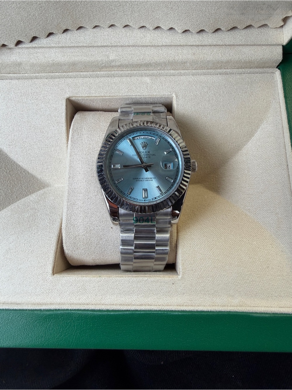 Watch with Ice Blue Dial
